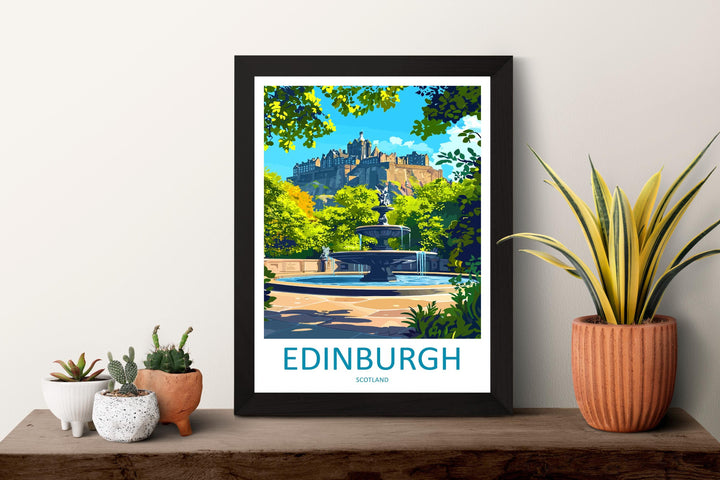 Edinburgh Travel Print Scotland Wall Art City Poster Historic Decor Gift for Castle Lover Scottish Landscape Architecture Art
