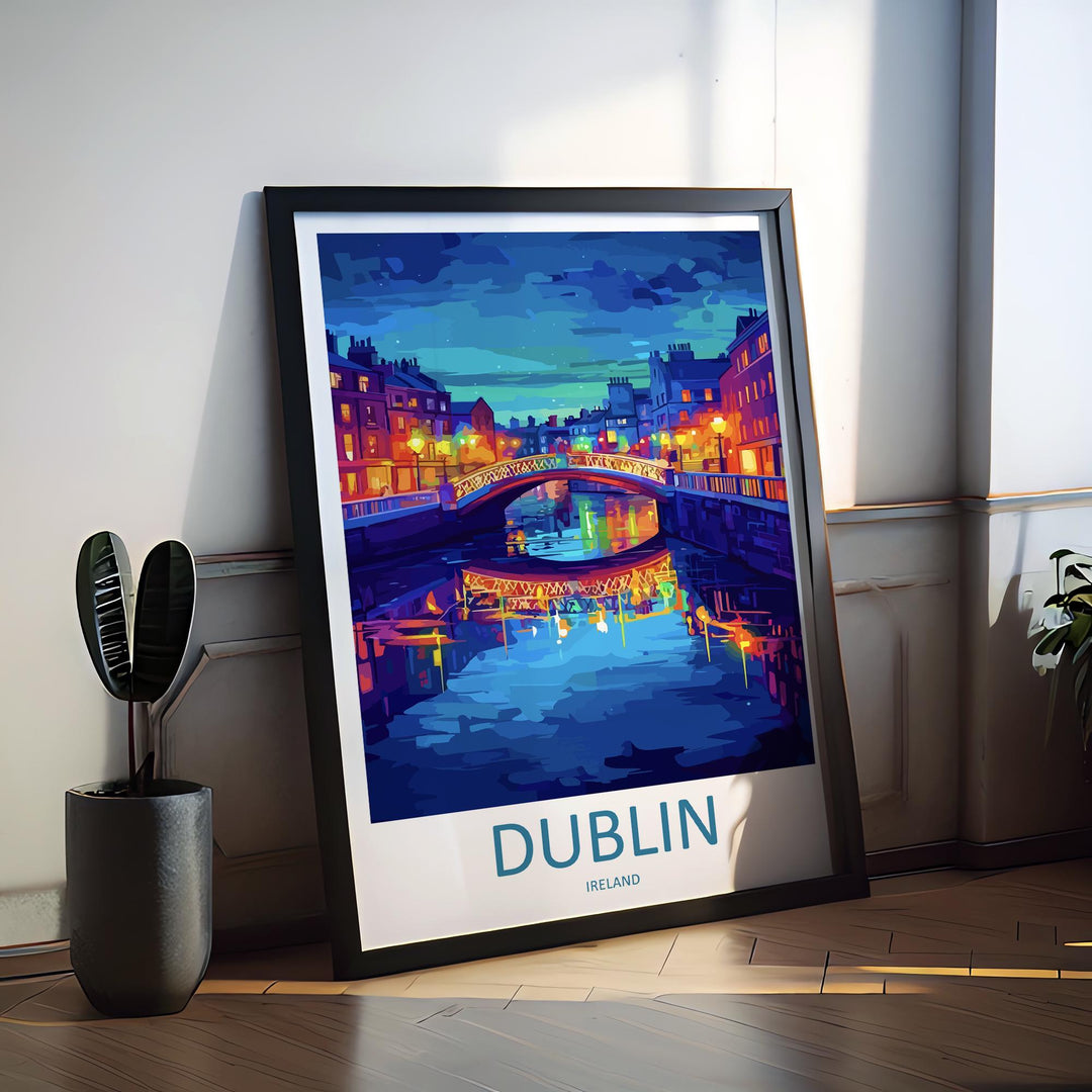 Dublin Travel Print Ireland Wall Art City Poster Historic Decor Gift for Culture Lover Irish Architecture Landscape Art Print