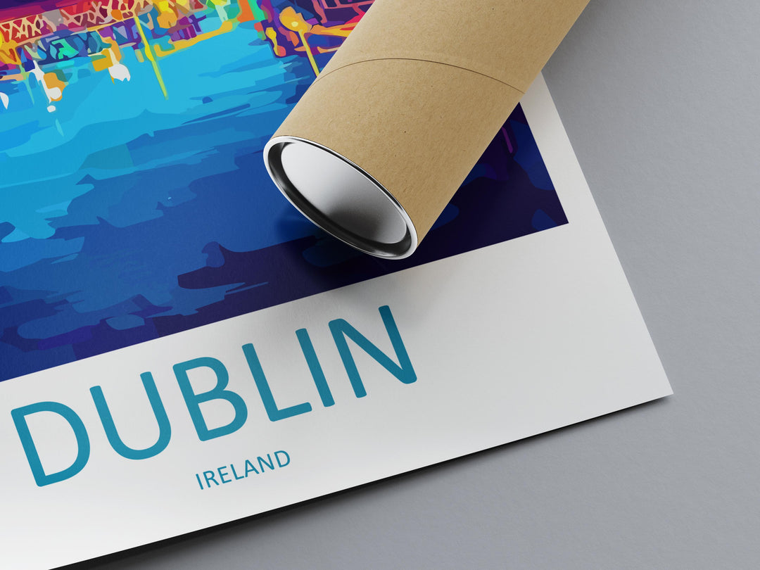 Dublin Travel Print Ireland Wall Art City Poster Historic Decor Gift for Culture Lover Irish Architecture Landscape Art Print