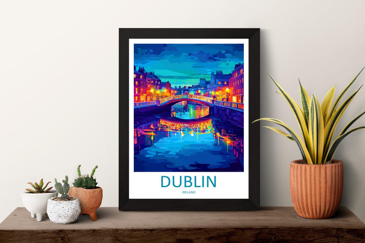 Dublin Travel Print Ireland Wall Art City Poster Historic Decor Gift for Culture Lover Irish Architecture Landscape Art Print