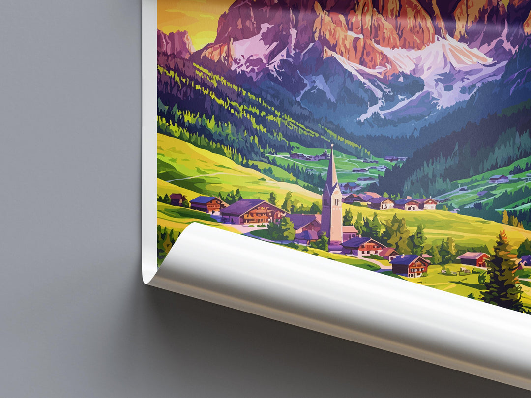 Dolomites Travel Print Italy Wall Art Mountain Landscape Poster Alpine Decor Gift for Nature Lover Scenic Hiking Art Print