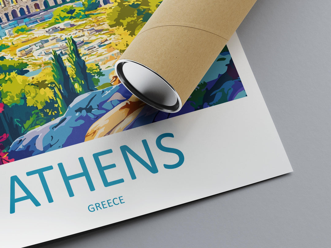 Athens Travel Print Greece Wall Art Cityscape Poster Ancient Ruins Decor Gift for History Lover Acropolis Landscape Art Print