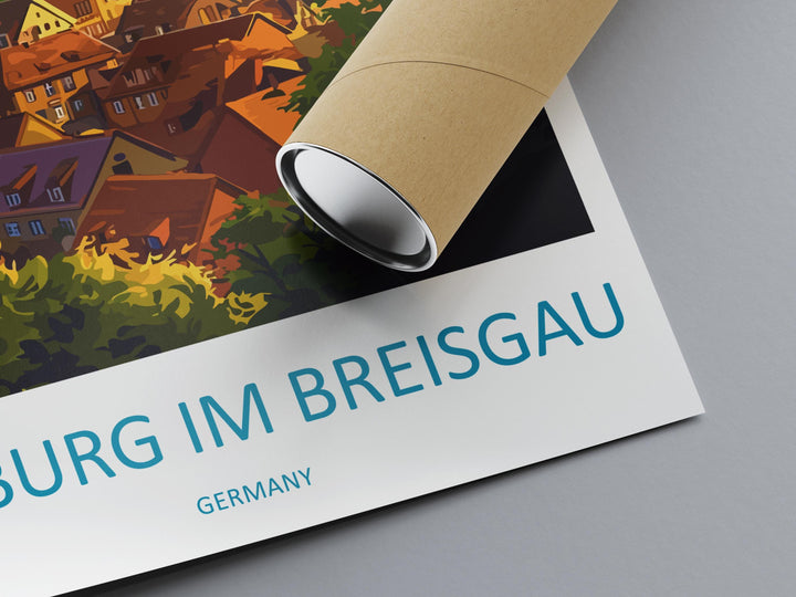 Freiburg im Breisgau Travel Print Germany Wall Art Black Forest Poster Historic Decor Gift for Nature Lover Scenic Town Art