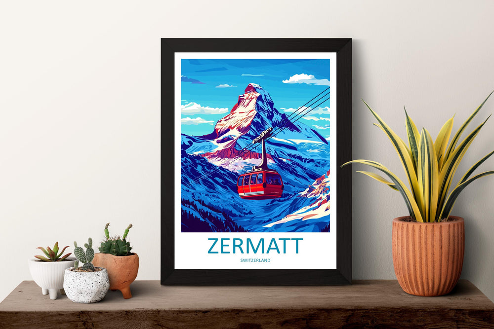 Zermatt Travel Print Zermatt Home Décor Zermatt Alps Art Print Zermatt Mountains Room Print For Swiss Mountains Gift Art Poster Art