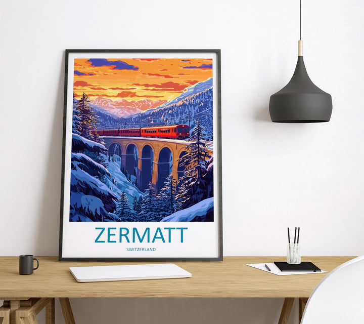 Zermatt Travel Print Zermatt Home Décor Zermatt Alps Art Print Zermatt Mountains Room Print For Swiss Mountains Gift Art Poster Art