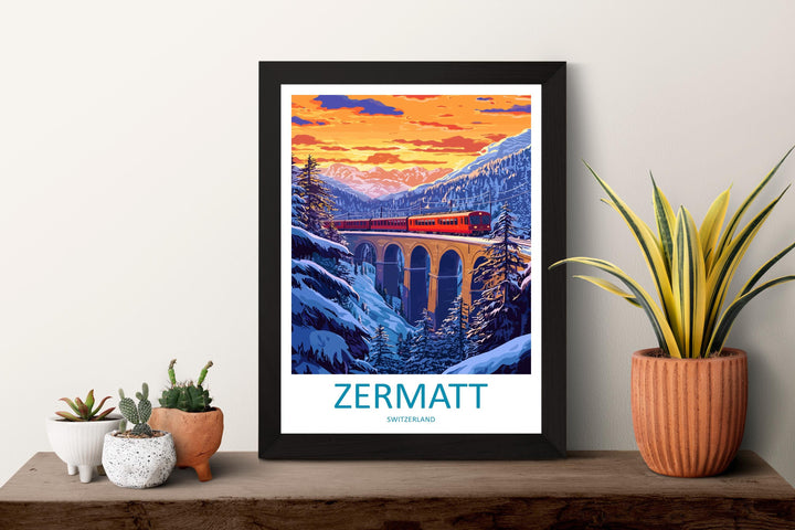 Zermatt Travel Print Zermatt Home Décor Zermatt Alps Art Print Zermatt Mountains Room Print For Swiss Mountains Gift Art Poster Art