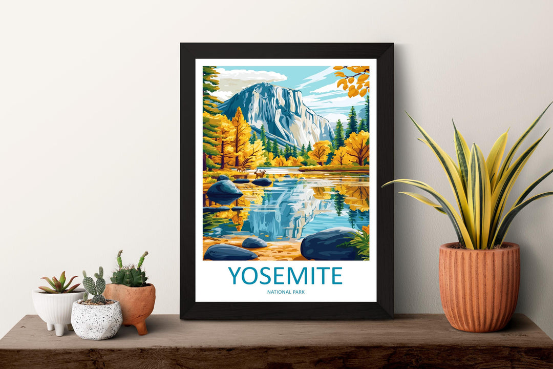 Yosemite Travel Print Yosemite Wall Art Yosemite Mountains Decor Half Dome Nature Poster Gift for National Park Lover Landscape Art
