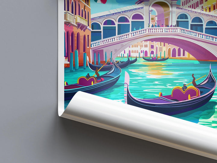 Venice Travel Print Venice Wall Art Venice Canal Decor Gondola Poster Italy Cityscape Gift for Italy Lover Romantic Europe Art Print