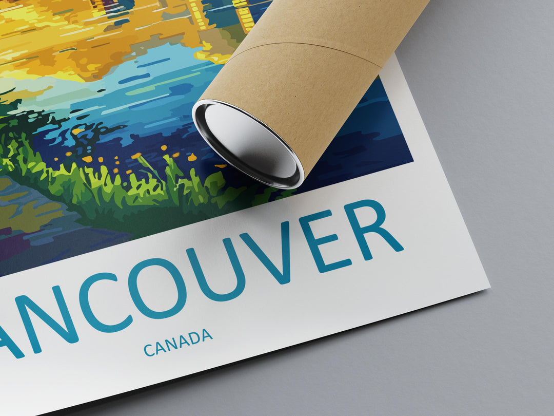 Vancouver Travel Print Vancouver Wall Art Canada City Poster Mountain Ocean Decor Gift for Nature Lover Pacific Northwest Art Print