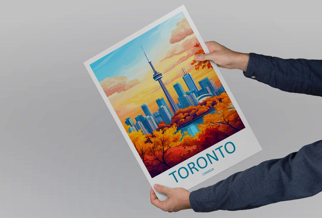 Toronto Travel Print Toronto Wall Art Canada City Skyline Poster Urban Decor Gift for Ontario Lover CN Tower Art Print Canada Poster