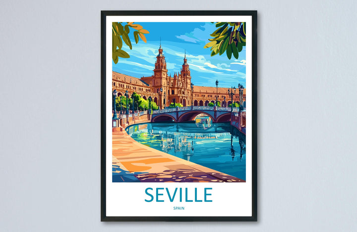 Seville Travel Print Seville Wall Art Spain City Poster Andalusia Decor Gift for Spain Lover Historic Architecture Art Print