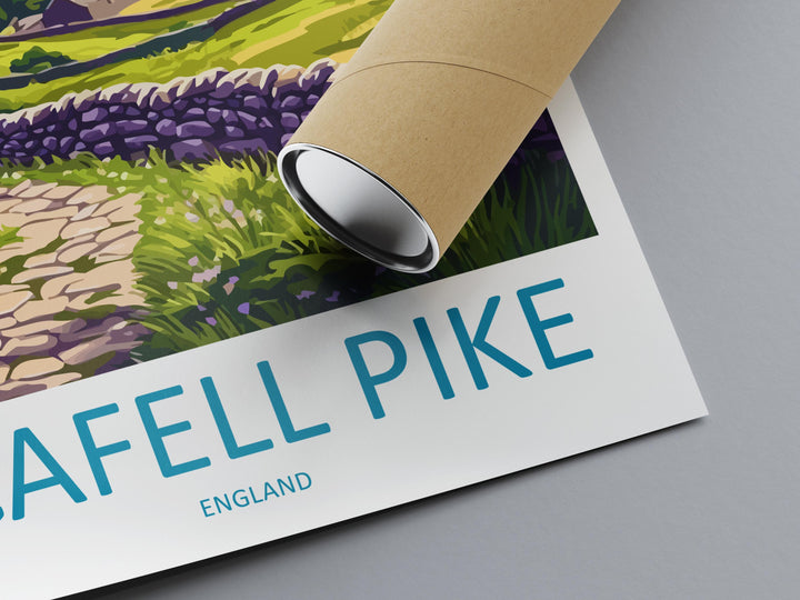 Scafell Pike Print Lake District Wall Art England Mountain Poster UK Hiking Decor Gift for Nature Lover British Landscape Art