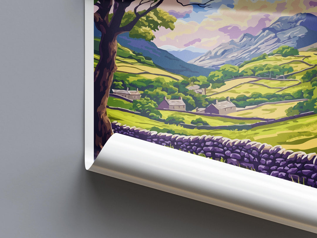 Scafell Pike Print Lake District Wall Art England Mountain Poster UK Hiking Decor Gift for Nature Lover British Landscape Art