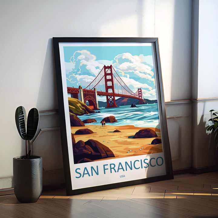 San Francisco Travel Print San Francisco Wall Art Golden Gate Poster California Decor Gift for City Lover West Coast Art Print