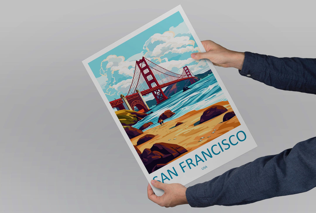 San Francisco Travel Print San Francisco Wall Art Golden Gate Poster California Decor Gift for City Lover West Coast Art Print