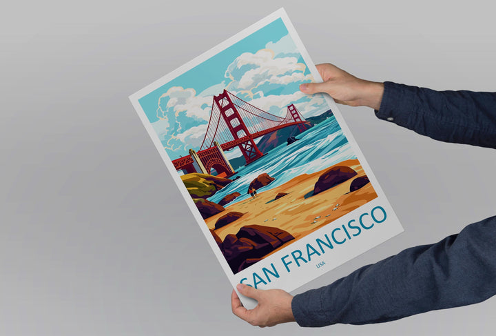 San Francisco Travel Print San Francisco Wall Art Golden Gate Poster California Decor Gift for City Lover West Coast Art Print