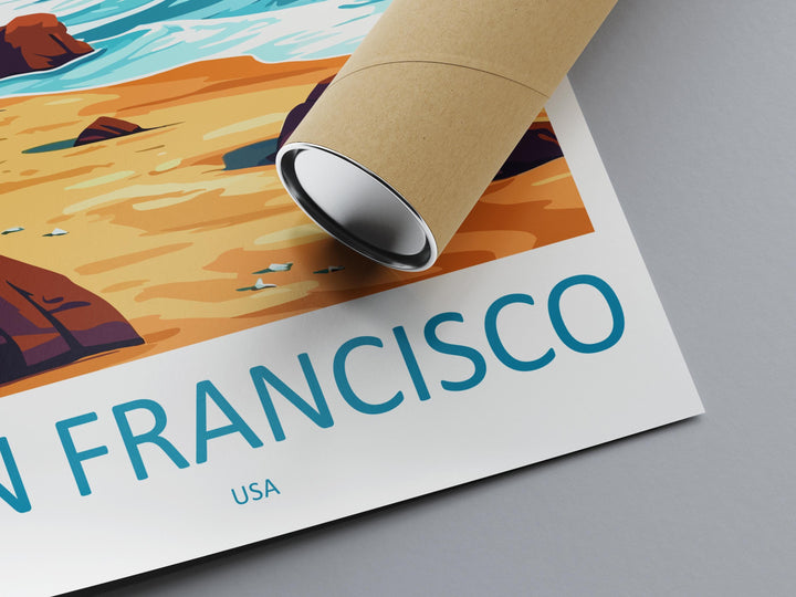San Francisco Travel Print San Francisco Wall Art Golden Gate Poster California Decor Gift for City Lover West Coast Art Print