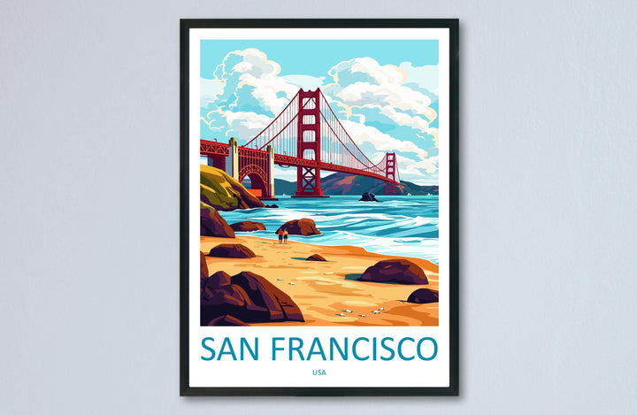 San Francisco Travel Print San Francisco Wall Art Golden Gate Poster California Decor Gift for City Lover West Coast Art Print
