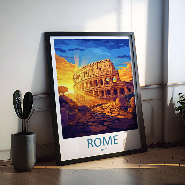 Rome Travel Print Rome Wall Art Italy City Poster Ancient Ruins Decor Gift for History Lover Colosseum Roman Architecture Art