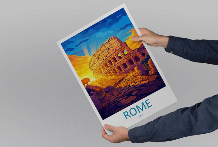 Rome Travel Print Rome Wall Art Italy City Poster Ancient Ruins Decor Gift for History Lover Colosseum Roman Architecture Art