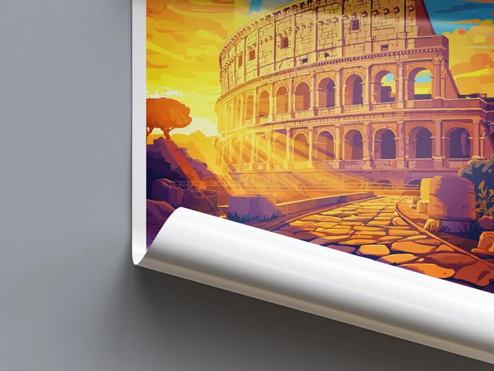 Rome Travel Print Rome Wall Art Italy City Poster Ancient Ruins Decor Gift for History Lover Colosseum Roman Architecture Art