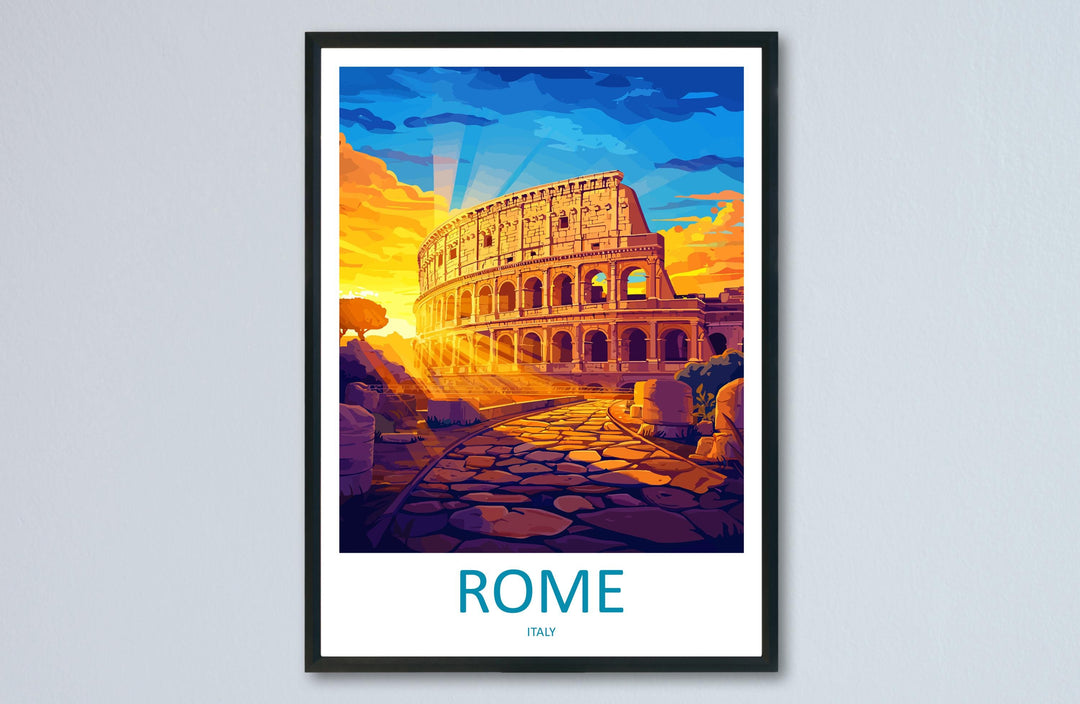 Rome Travel Print Rome Wall Art Italy City Poster Ancient Ruins Decor Gift for History Lover Colosseum Roman Architecture Art