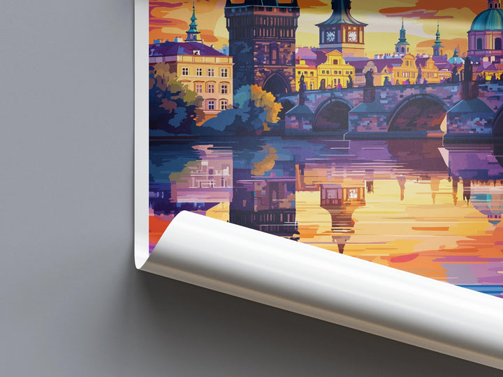 Prague Travel Print Czech Republic Wall Art Prague City Poster Historic Decor Gift for Europe Lover Gothic Architecture Art