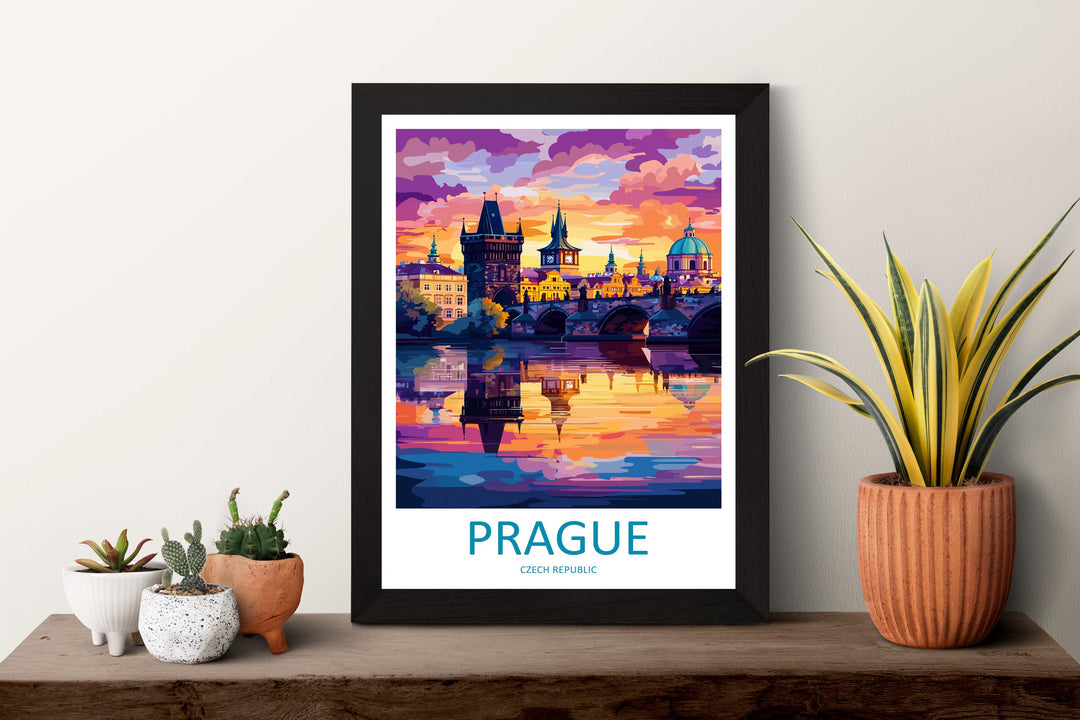 Prague Travel Print Czech Republic Wall Art Prague City Poster Historic Decor Gift for Europe Lover Gothic Architecture Art