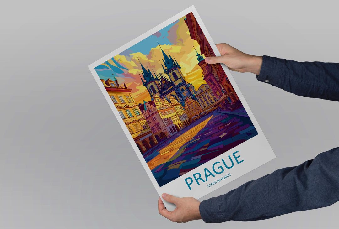 Prague Travel Print Czech Republic Wall Art Prague City Poster Historic Decor Gift for Europe Lover Gothic Architecture Art