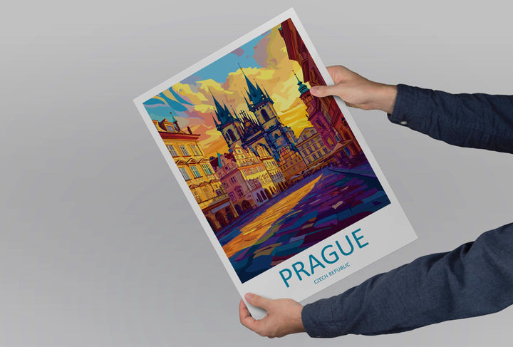 Prague Travel Print Czech Republic Wall Art Prague City Poster Historic Decor Gift for Europe Lover Gothic Architecture Art