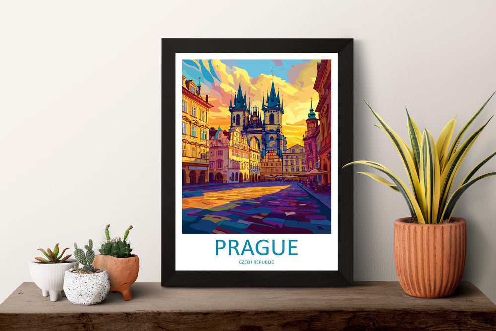 Prague Travel Print Czech Republic Wall Art Prague City Poster Historic Decor Gift for Europe Lover Gothic Architecture Art