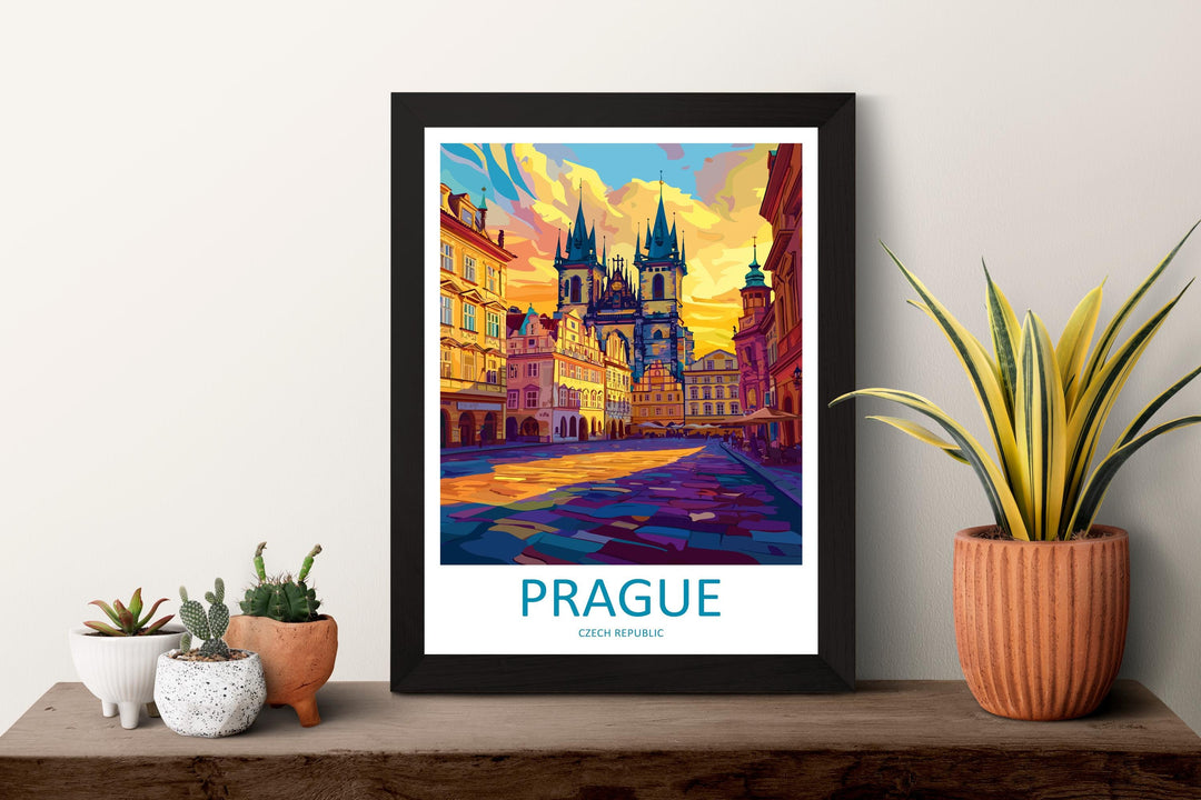 Prague Travel Print Czech Republic Wall Art Prague City Poster Historic Decor Gift for Europe Lover Gothic Architecture Art