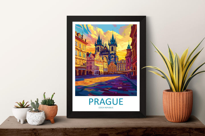 Prague Travel Print Czech Republic Wall Art Prague City Poster Historic Decor Gift for Europe Lover Gothic Architecture Art