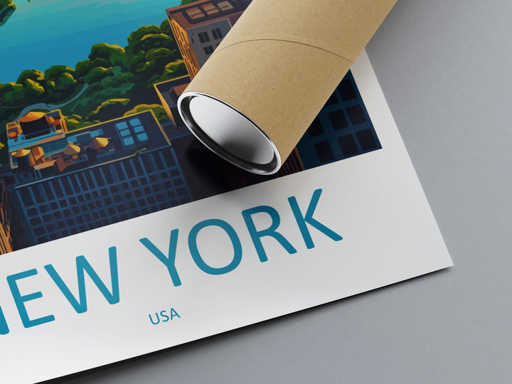 New York Travel Print NYC Wall Art Manhattan City Poster Skyline Decor Gift for City Lover Empire State Building Art Print