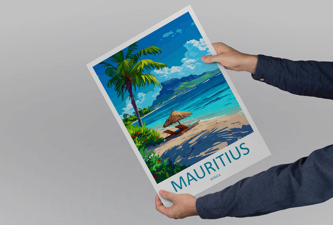 Mauritius Travel Print Island Wall Art Mauritius Poster Tropical Decor Gift for Beach Lover Indian Ocean Landscape Art Print