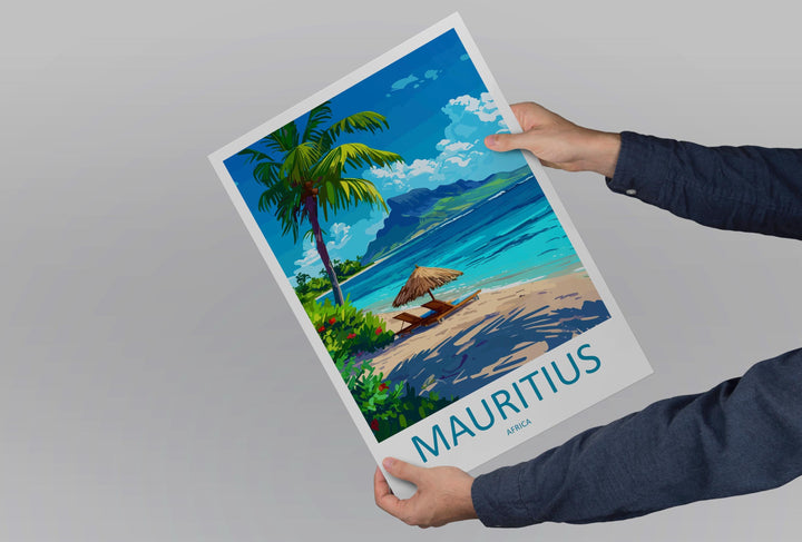 Mauritius Travel Print Island Wall Art Mauritius Poster Tropical Decor Gift for Beach Lover Indian Ocean Landscape Art Print