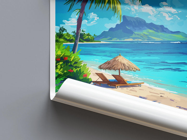 Mauritius Travel Print Island Wall Art Mauritius Poster Tropical Decor Gift for Beach Lover Indian Ocean Landscape Art Print