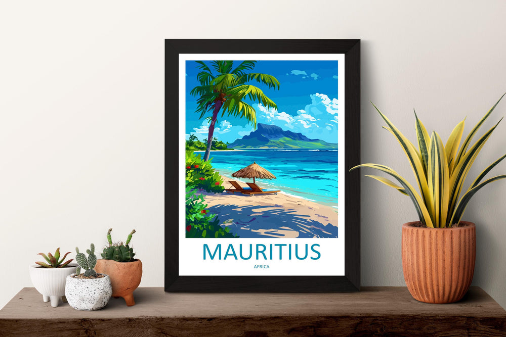 Mauritius Travel Print Island Wall Art Mauritius Poster Tropical Decor Gift for Beach Lover Indian Ocean Landscape Art Print
