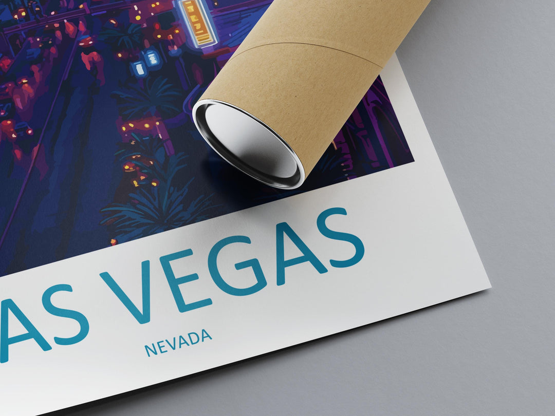 Las Vegas Travel Print Nevada Wall Art Vegas City Poster Neon Decor Gift for Entertainment Lover Desert Skyline Art Print