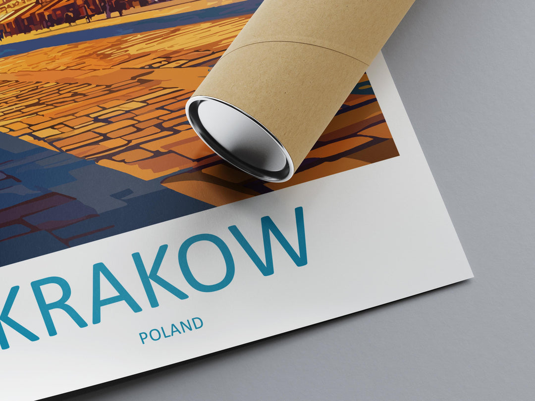 Krakow Travel Print Poland Wall Art Historic City Poster Old Town Decor Gift for Culture Lover European Architecture Art Print