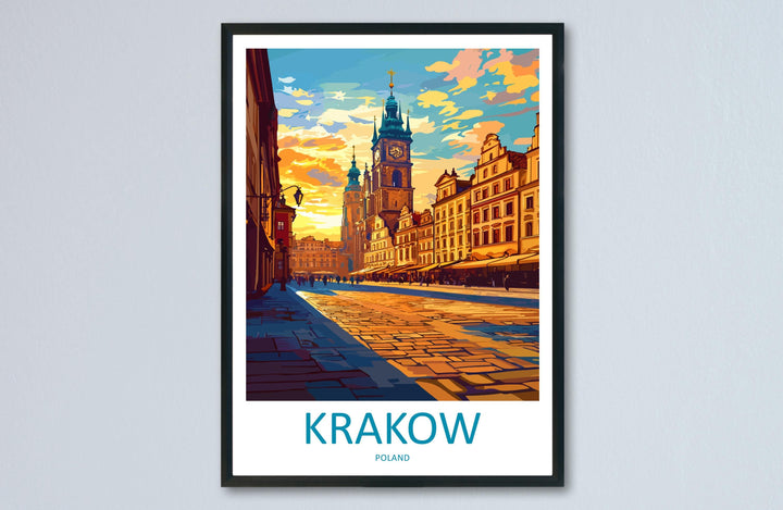 Krakow Travel Print Poland Wall Art Historic City Poster Old Town Decor Gift for Culture Lover European Architecture Art Print