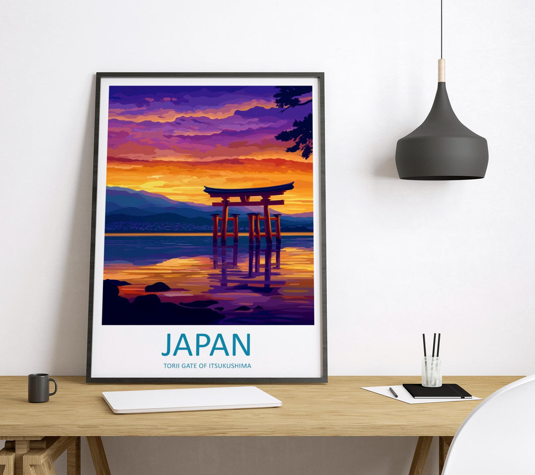 Japan Torii Gates Print Kyoto Wall Art Fushimi Inari Poster Cultural Decor Gift for Asia Lover Spiritual Landscape Art Print