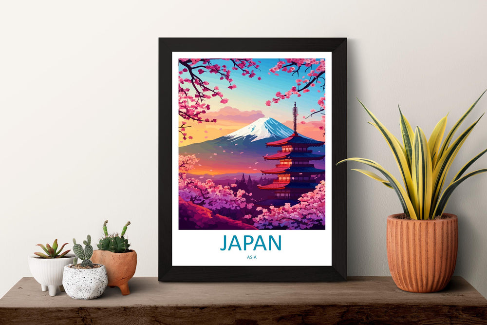 Japan Travel Print Japan Wall Art Asian Landscape Poster Cultural Decor Gift for Nature Lover Traditional Architecture Art Print