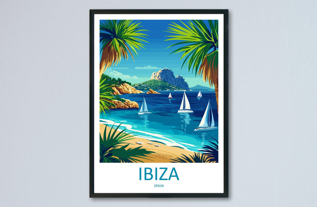Ibiza Travel Print Spain Wall Art Island Poster Coastal Decor Gift for Beach Lover Balearic Landscape Sunset Art Print