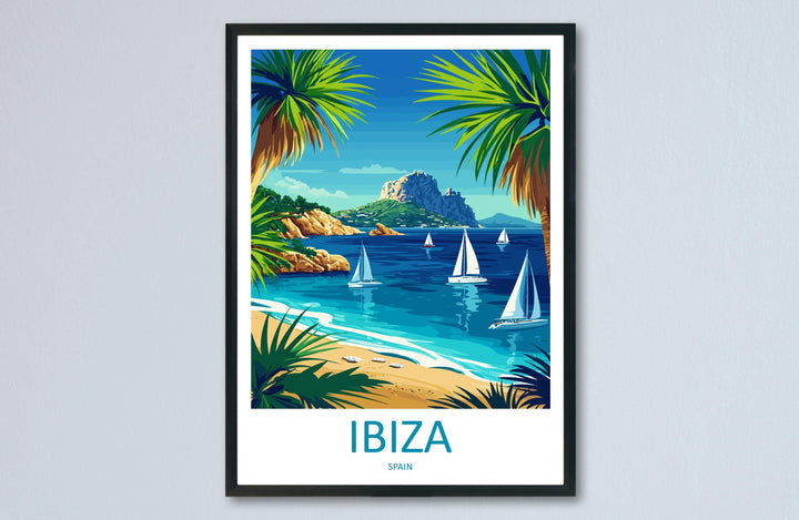 Ibiza Travel Print Spain Wall Art Island Poster Coastal Decor Gift for Beach Lover Balearic Landscape Sunset Art Print