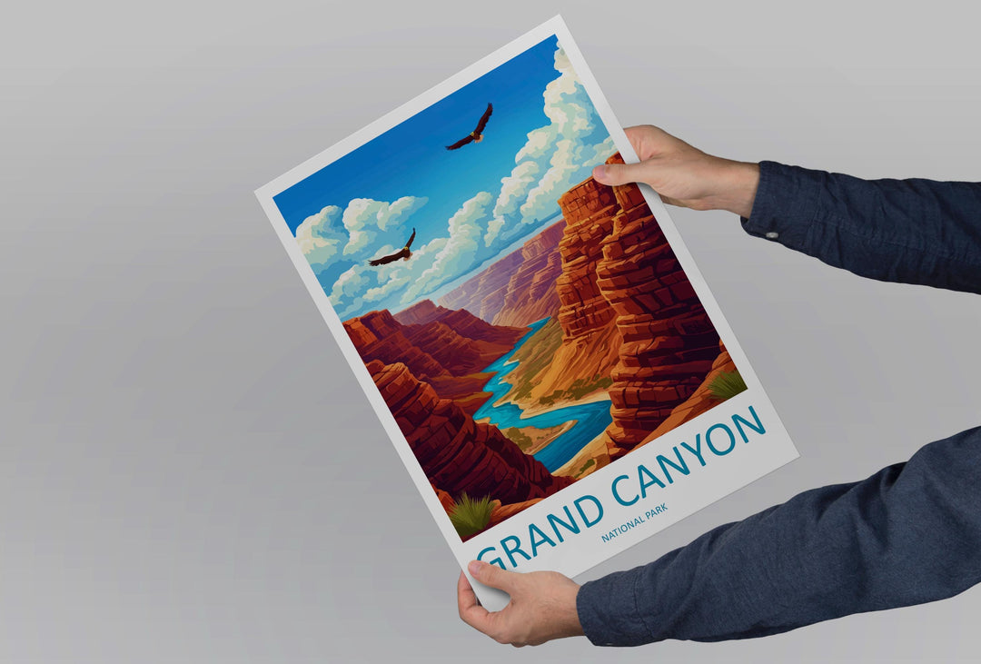 Grand Canyon Travel Print USA Wall Art Arizona Landscape Poster Nature Decor Gift for Adventure Lover National Park Art Print