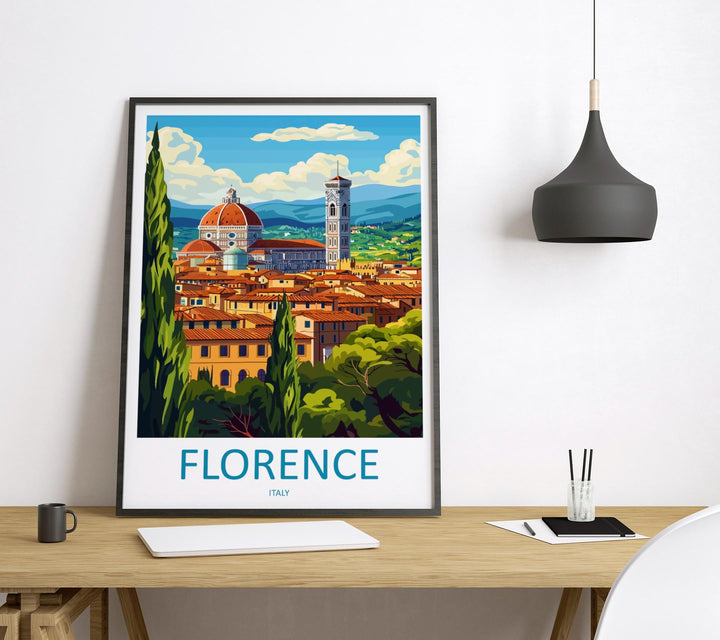 Florence Travel Print Italy Wall Art City Poster Renaissance Decor Gift for Art Lover Duomo Architecture Landscape Art Print