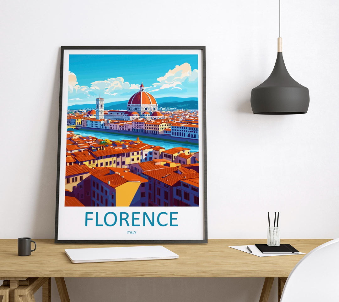 Florence Travel Print Italy Wall Art City Poster Renaissance Decor Gift for Art Lover Duomo Architecture Landscape Art Print