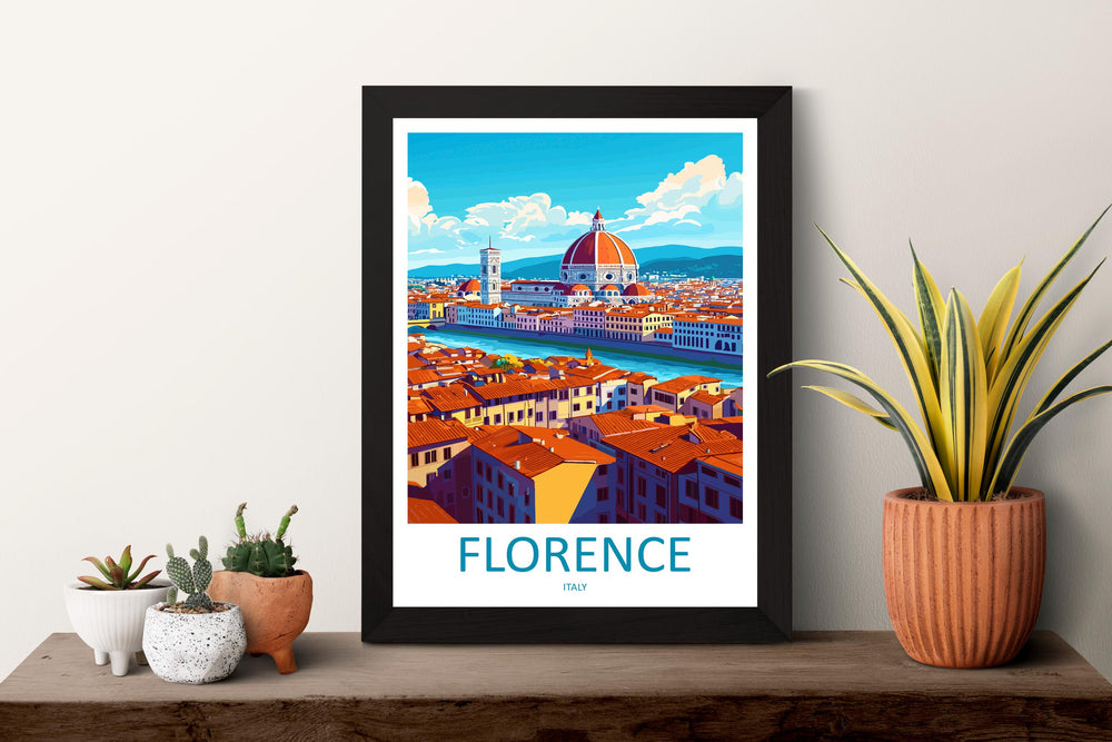 Florence Travel Print Italy Wall Art City Poster Renaissance Decor Gift for Art Lover Duomo Architecture Landscape Art Print