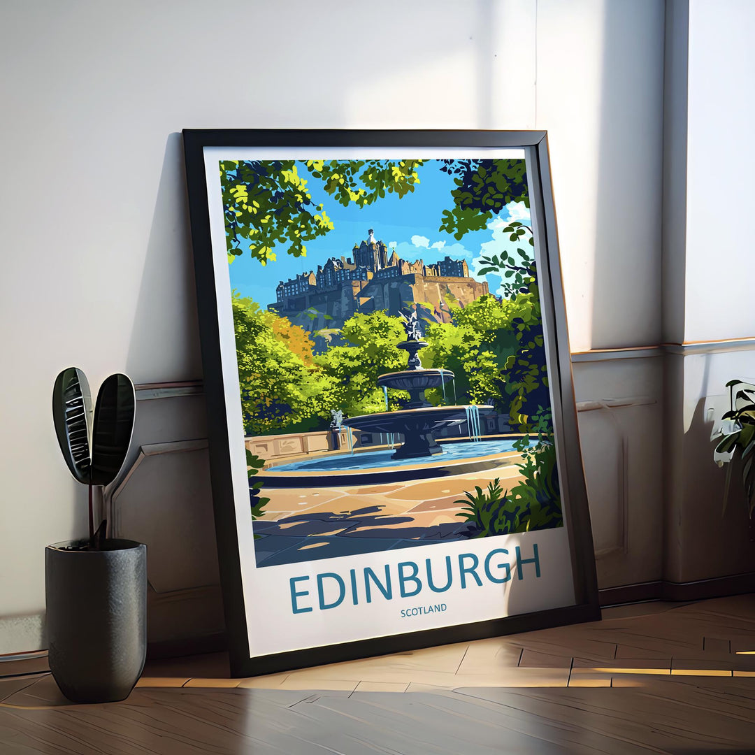 Edinburgh Travel Print Scotland Wall Art City Poster Historic Decor Gift for Castle Lover Scottish Landscape Architecture Art